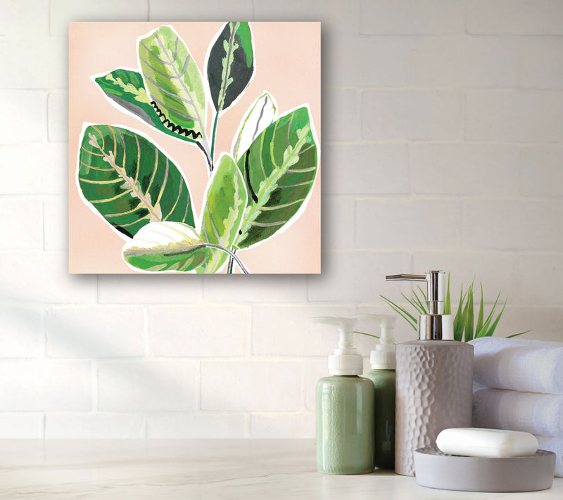 Courtside Market Abstract Zebra Leaves 16x16 Canvas Wall Art — View 3