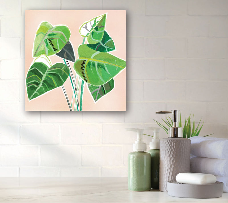 Courtside Market Abstract Elephant Ear 16x16 Canvas Wall Art — View 3