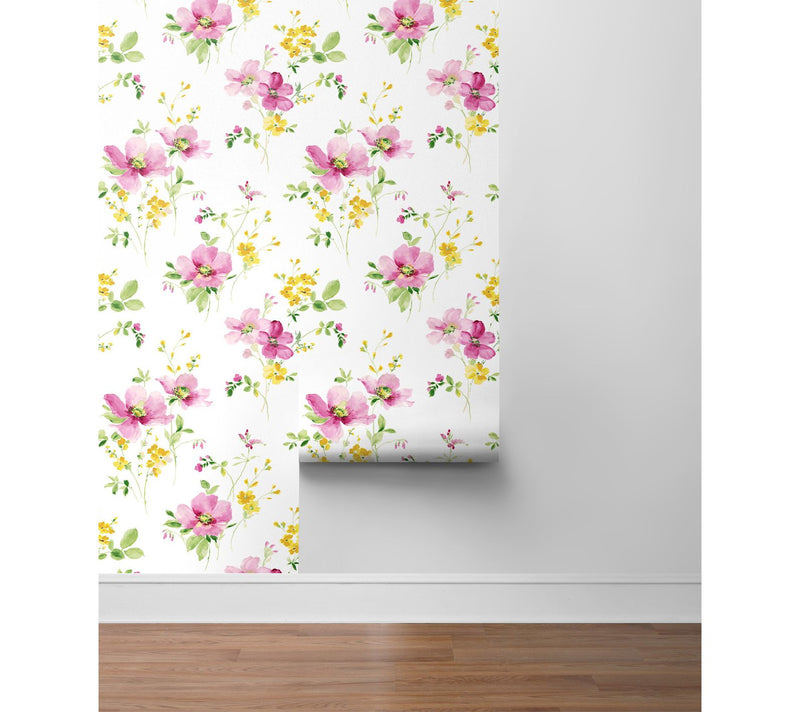NextWall Watercolor Windflower Peel and Stick Wallpaper — View 2