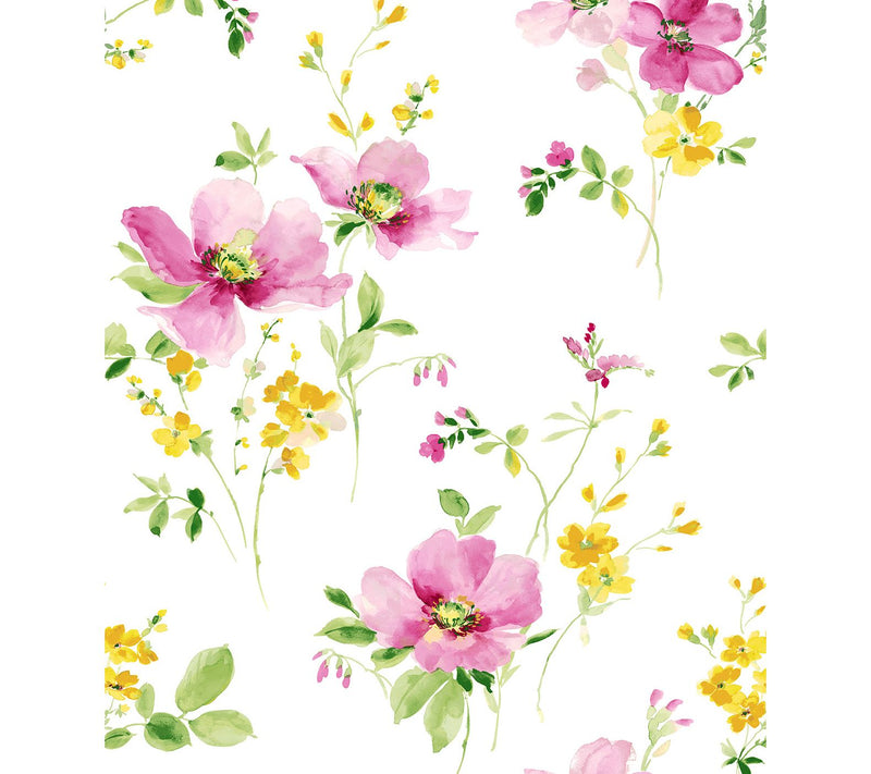 NextWall Watercolor Windflower Peel and Stick Wallpaper — Main view