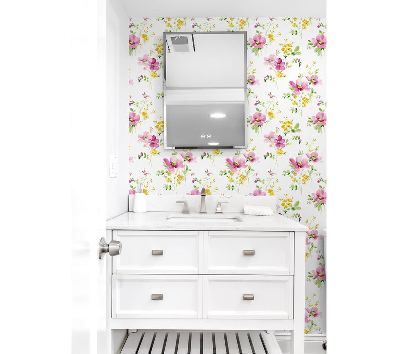 NextWall Watercolor Windflower Peel and Stick Wallpaper — View 3