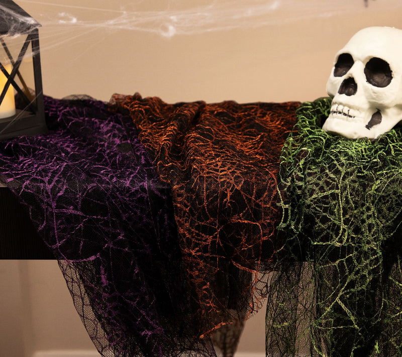 Northlight 3pc Purple Orange & Green Spiderweb Decorations — View 8