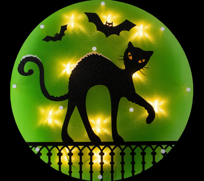 Northlight 13.75" Lighted Black Cat Halloween W indow Decor — View 4