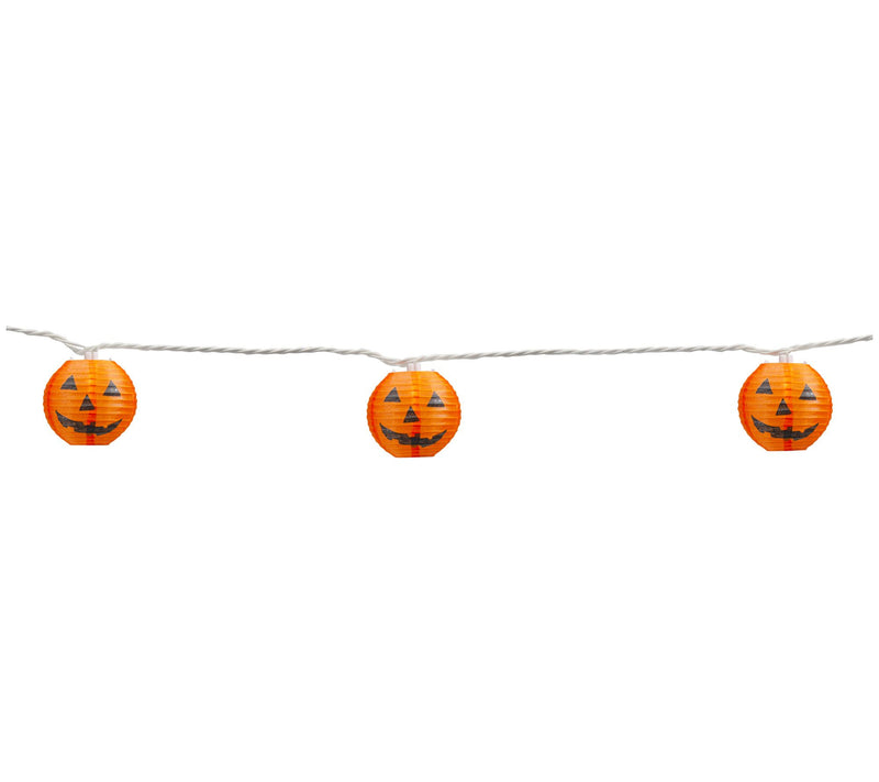 Northlight 10 Orange Jack-O'-Lantern Paper Lantern Lights — View 4