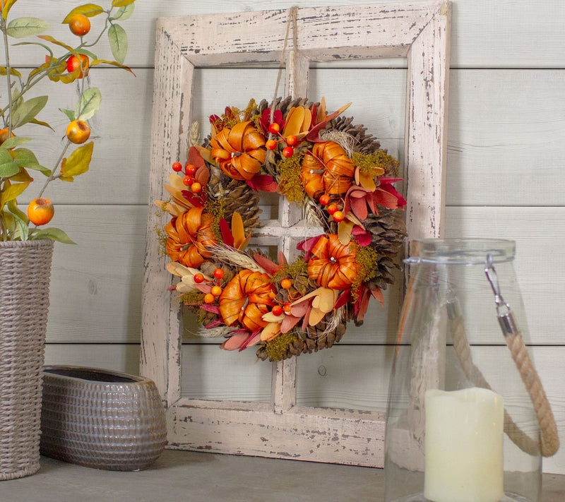 Northlight Orange Pumpkins and Berries HarvestWreath — View 6