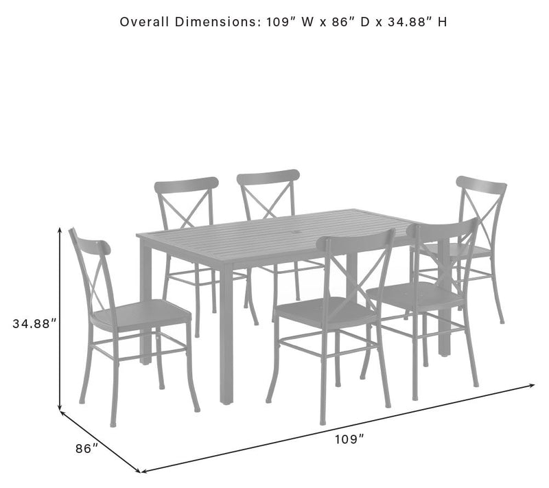 Astrid 7-Piece Outdoor Metal Dining Set — View 4