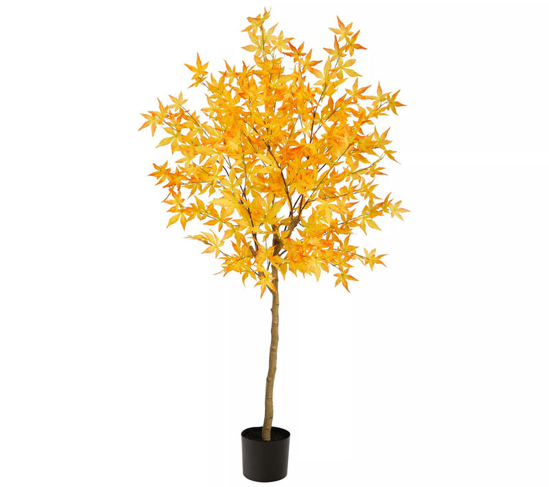 Nearly Natural 5' Autumn Maple Artificial Fall Tree — View 3