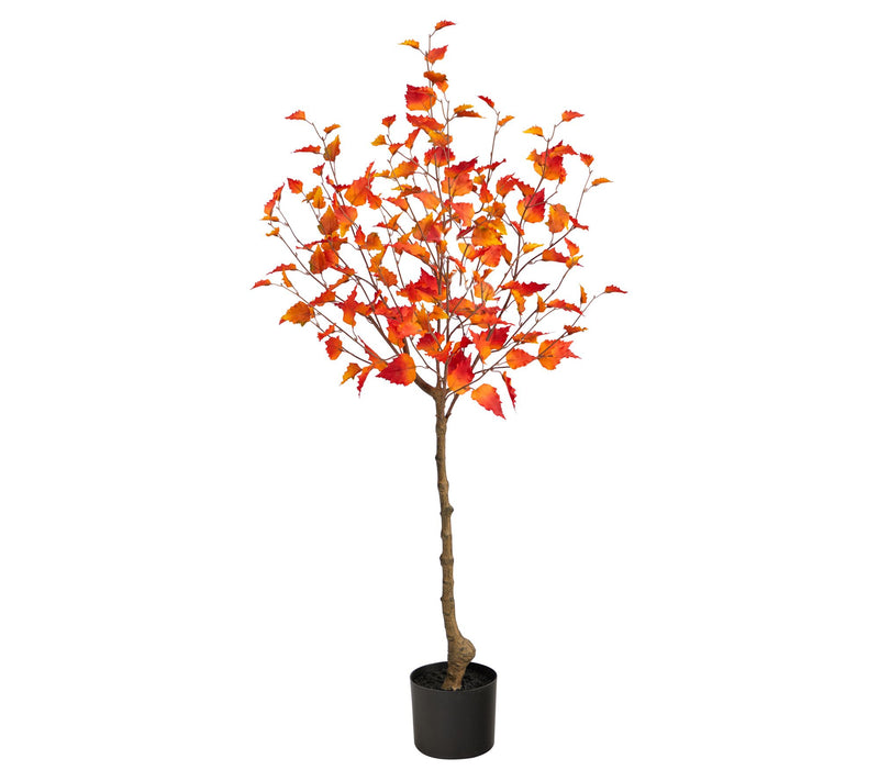 Nearly Natural 4' Fall Birch Artificial Autumn Tree — View 3