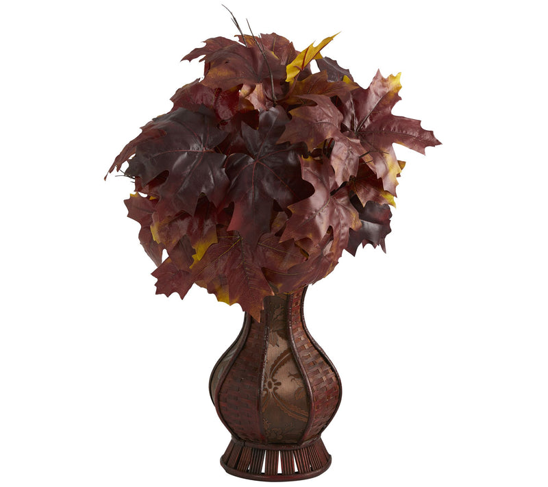 Nearly Natural 24" Autumn Maple Leaf Plant in Planter — View 3