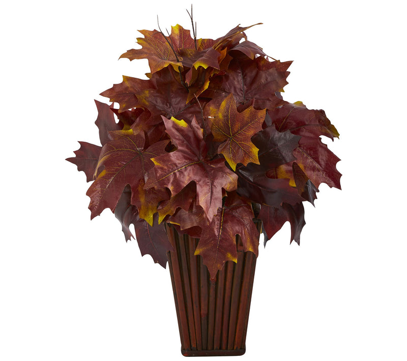 Nearly Natural 19" Autumn Maple Leaf Plant in Planter — View 3