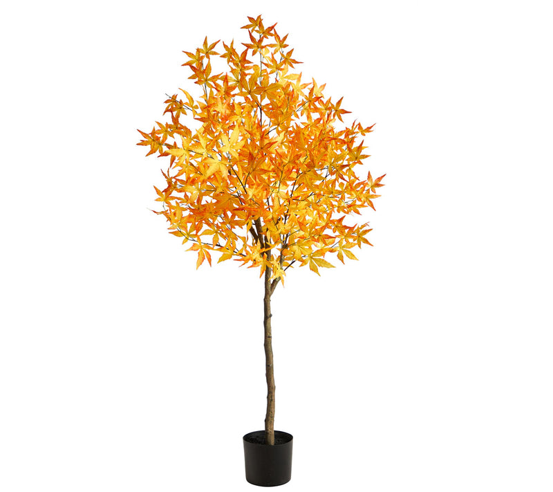 Nearly Natural 5' Autumn Maple Artificial Tree — View 5