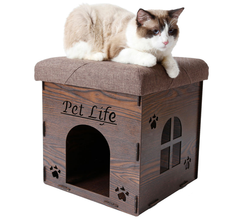 Pet Life Foldaway Collapsible Cat House Furnitu re Bench — View 7