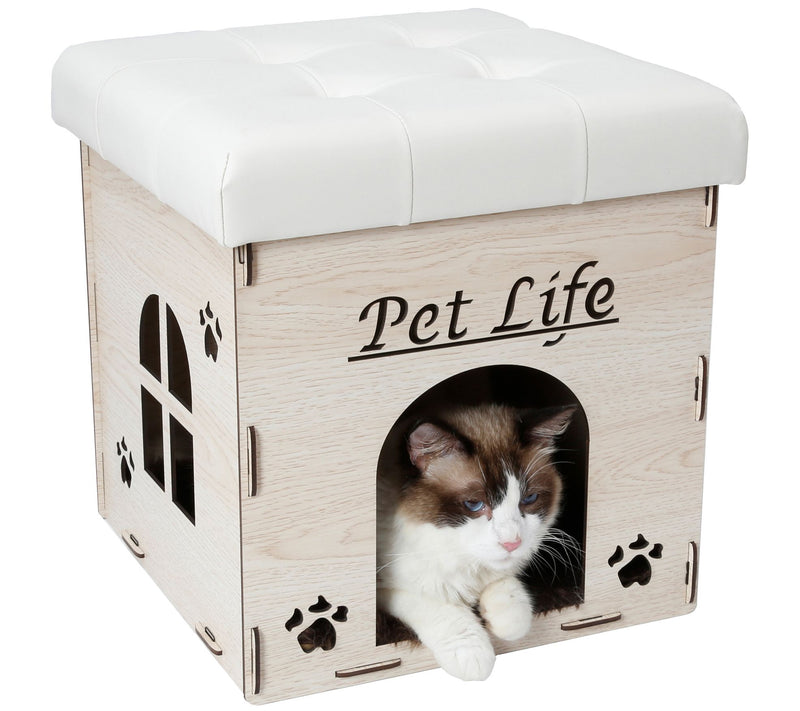 Pet Life Foldaway Collapsible Cat House Furnitu re Bench — View 9