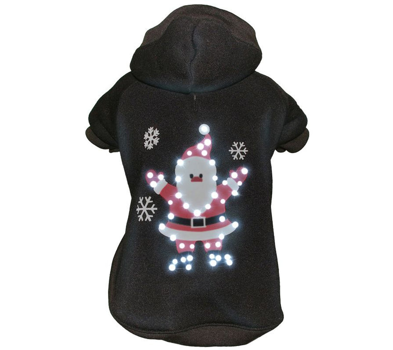 Pet Life LED Lighting Juggling Santa Hoodie Pet Costume — Main view