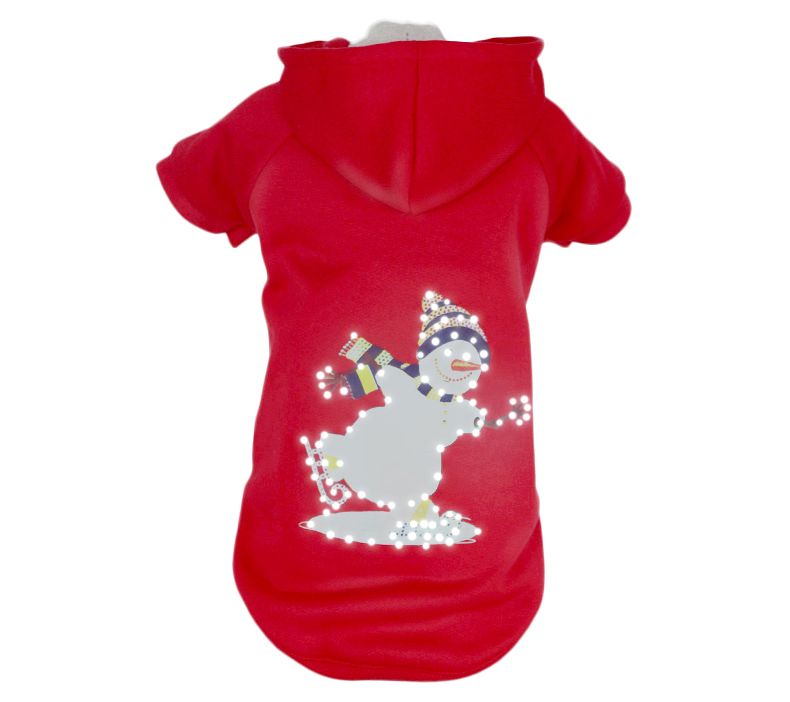 Pet Life LED Lighting Holiday Snowman Hoodie Pet Costume — Main view