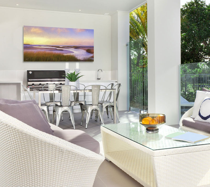 West of the Wind Breaking Dawn Outdoor CanvasArt 48x24 — View 2