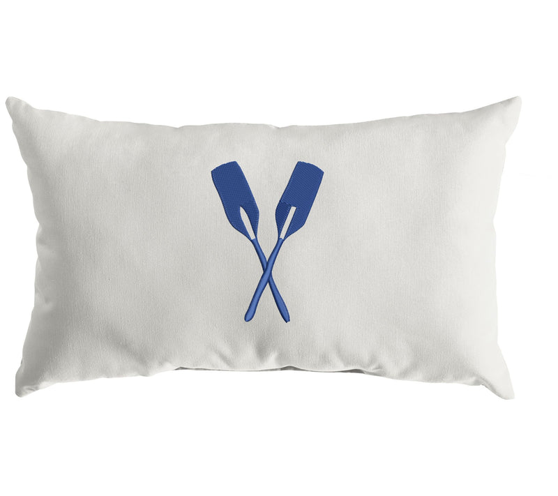 Sunbrella Indoor and Outdoor Lumbar EmbroideredOar Pillow — Main view