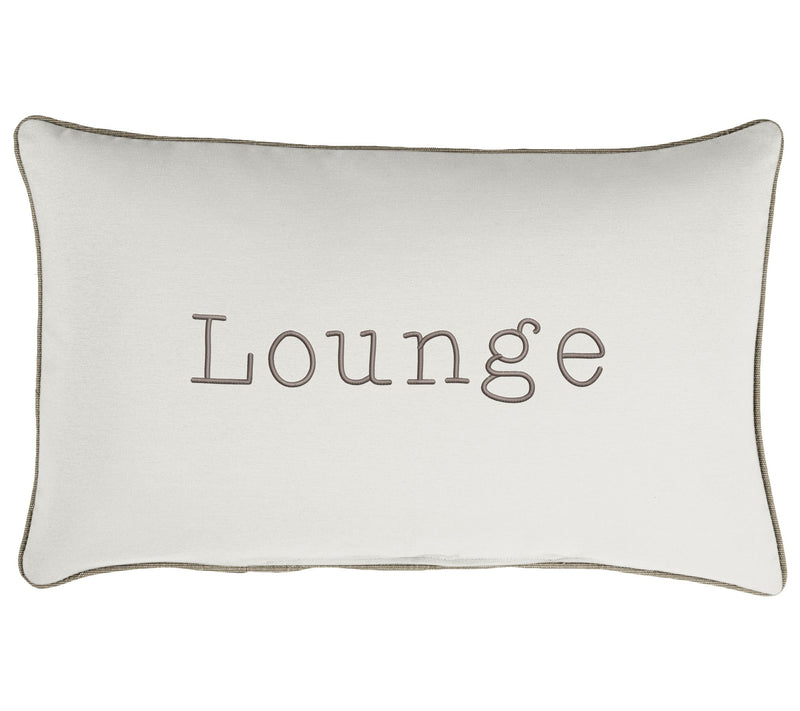 Sunbrella Lumbar Embroidered Pillow - "Lounge" — Main view