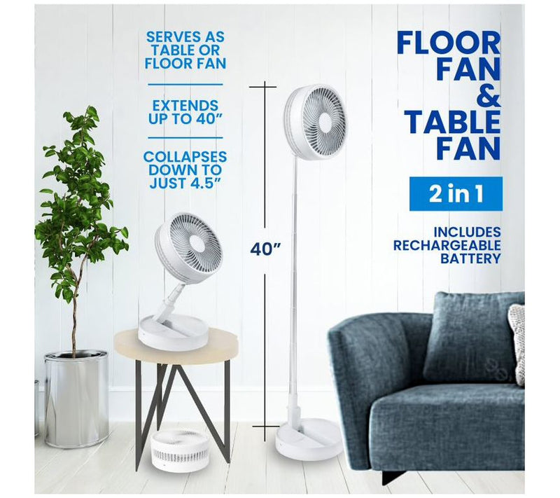 My Foldaway Rechargeable Fan 2-in-1 Floor & Table Fan — View 6