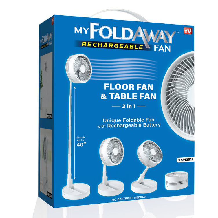 My Foldaway Rechargeable Fan 2-in-1 Floor & Table Fan — View 4