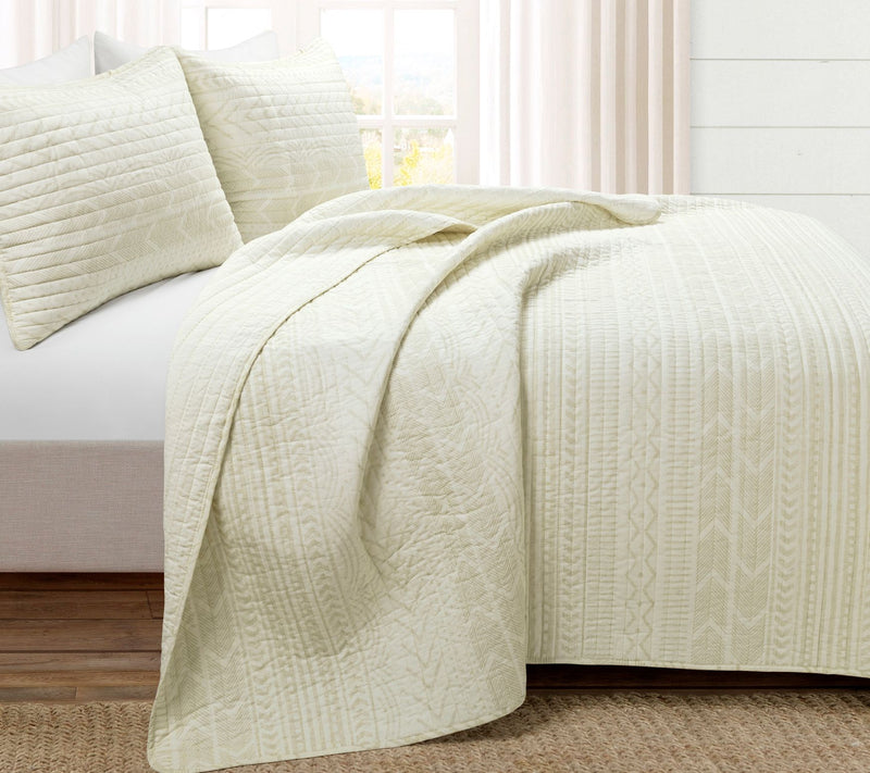 Hygge Geo Rev Cotton Quilt Set K by Lush Decor — View 6