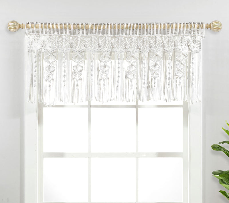 Boho Macrame Textured Cotton Valance by Lush Decor — Main view