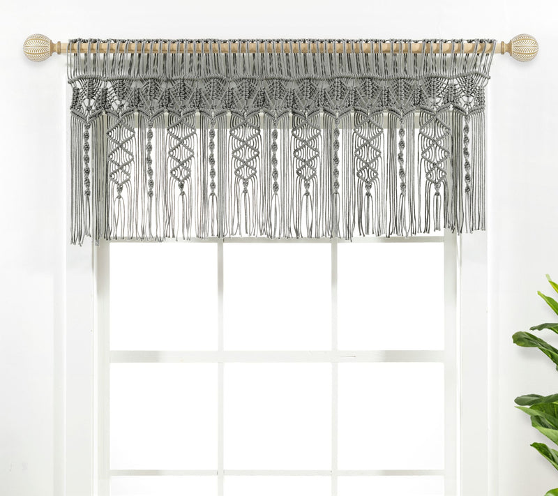 Boho Macrame Textured Cotton Valance by Lush Decor — View 7