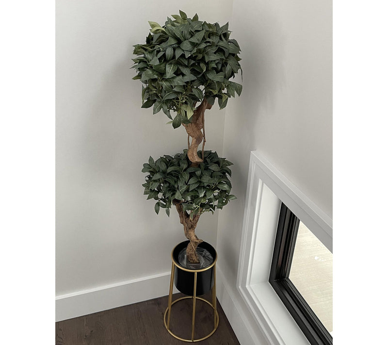 4' Sweet Bay Double Ball Topiary Tree by NearlyNatural — View 2