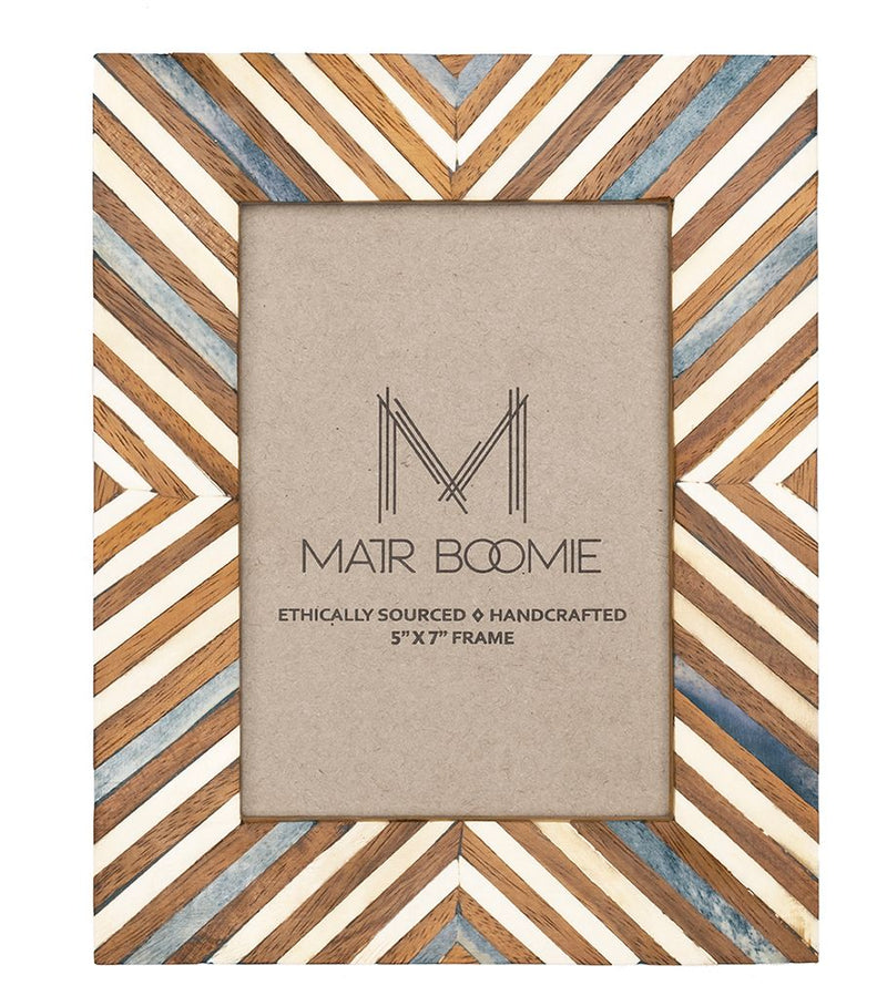 Matr Boomie Banka Mundi Frame Brown and White 5" x 7" — Main view