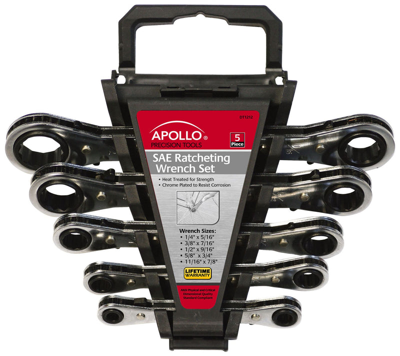 Apollo Tools 5-Piece SAE Ratcheting Wrench Set — Main view