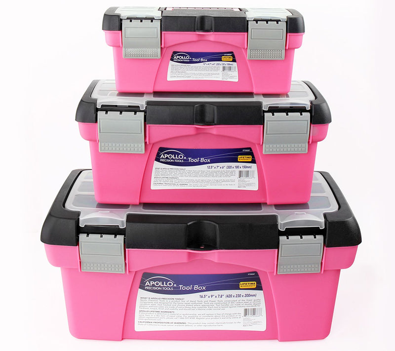 Apollo Tools 3 Piece Tool Box - Pink DT5005P — Main view