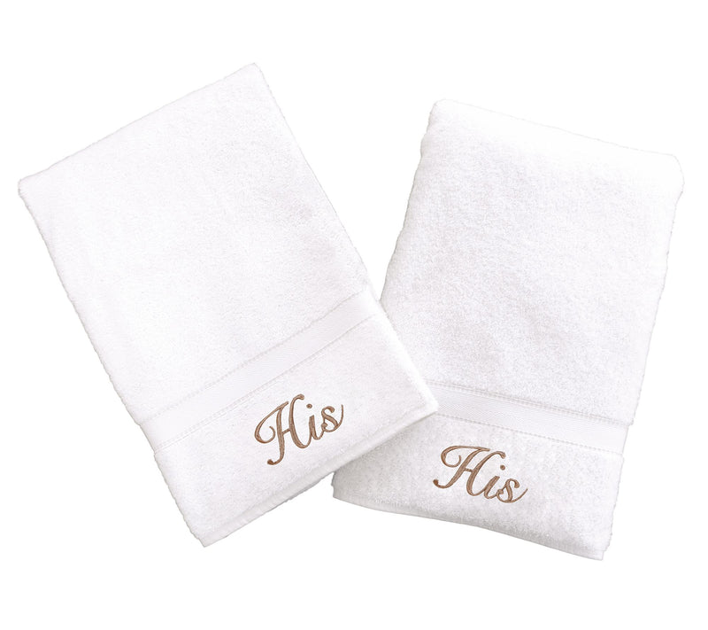 Linum Home Textiles "His" and "His" 2-Piece Hand Towels — View 3