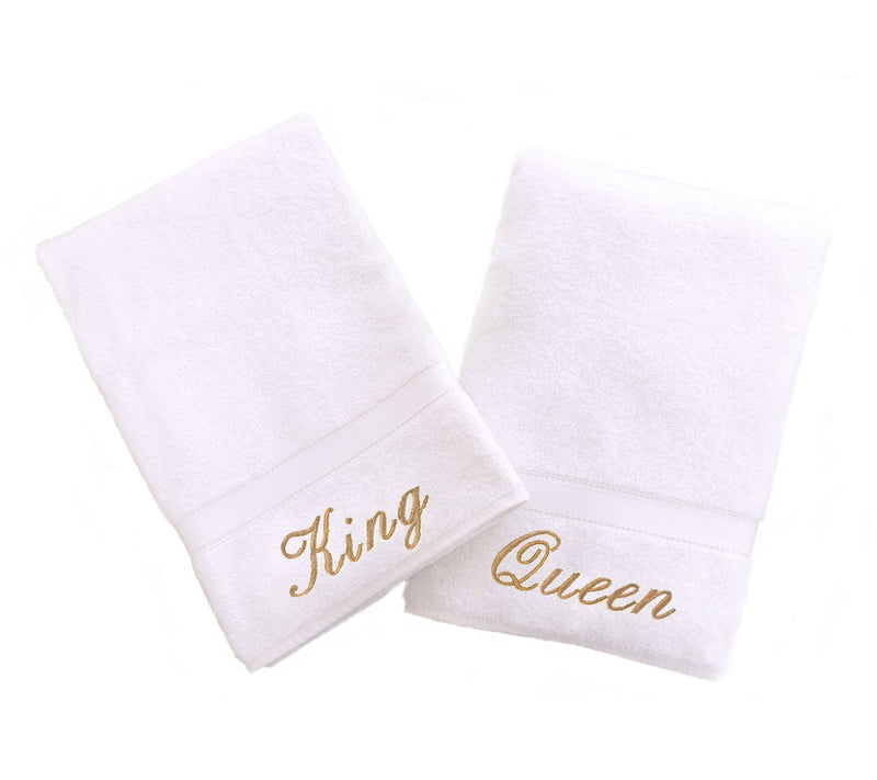 Linum Home Textiles "King" and "Queen" 2-PieceHand Towels — View 3