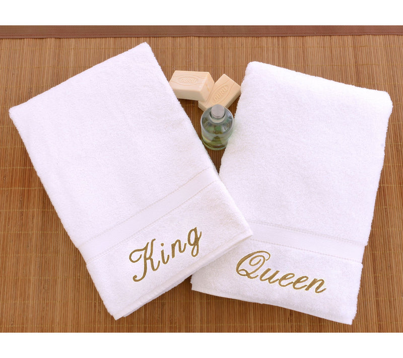 Linum Home Textiles "King" and "Queen" 2-PieceHand Towels — View 6