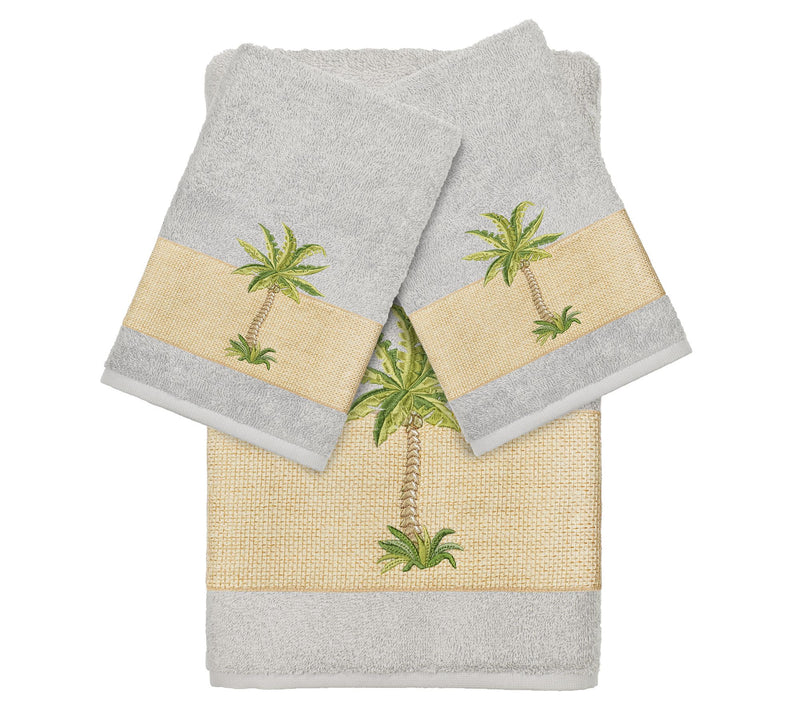 Linum Home Textiles Colton Embellished 3 PC Towel Set — View 9