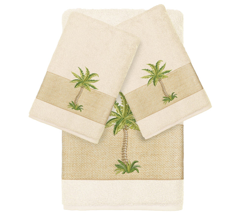 Linum Home Textiles Colton Embellished 3 PC Towel Set — Main view