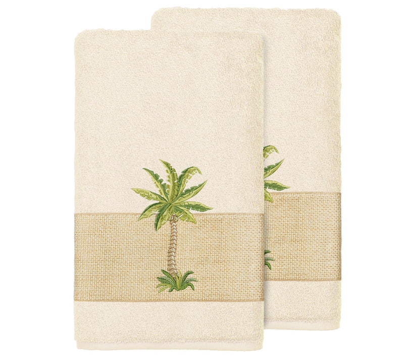 Linum Home Textiles Colton 2PC Embellished BathTowel Set — View 3