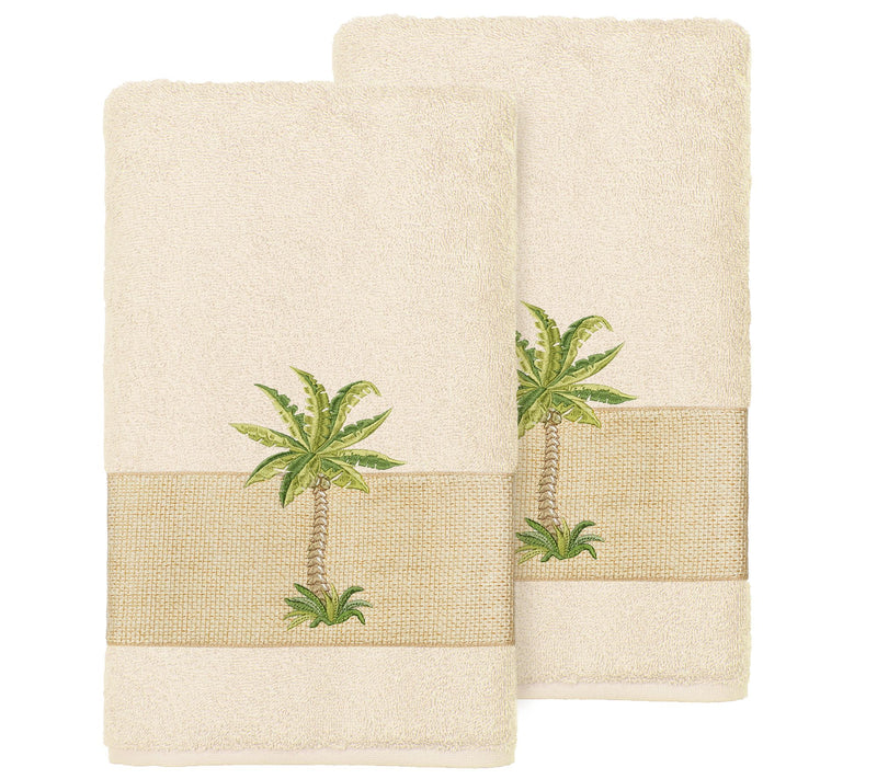 Linum Home Textiles Colton 2PC Embellished HandTowel Set — Main view