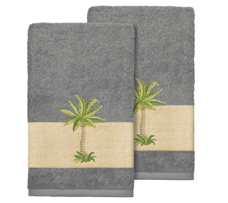 Linum Home Textiles Colton 2PC Embellished HandTowel Set — View 5