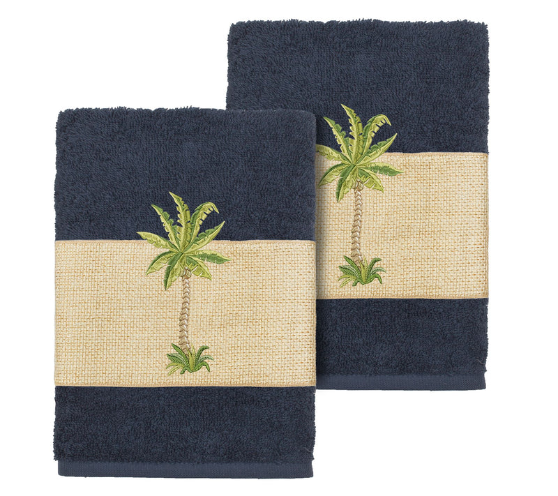 Linum Home Textiles Colton 2PC Embellished Washcloth Set — View 11