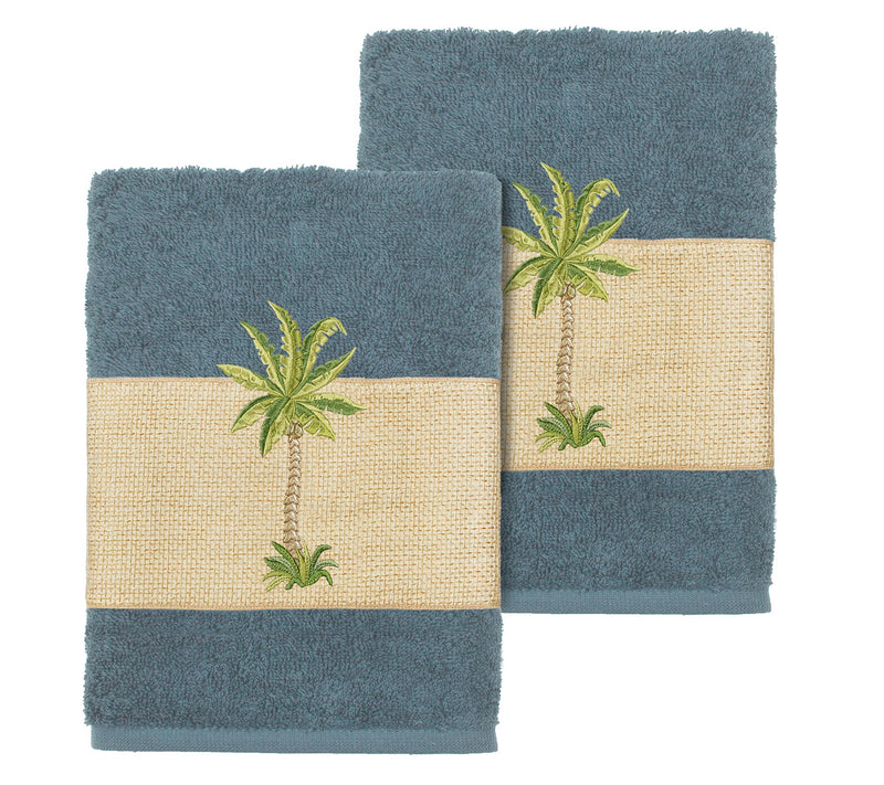 Linum Home Textiles Colton 2PC Embellished Washcloth Set — View 15