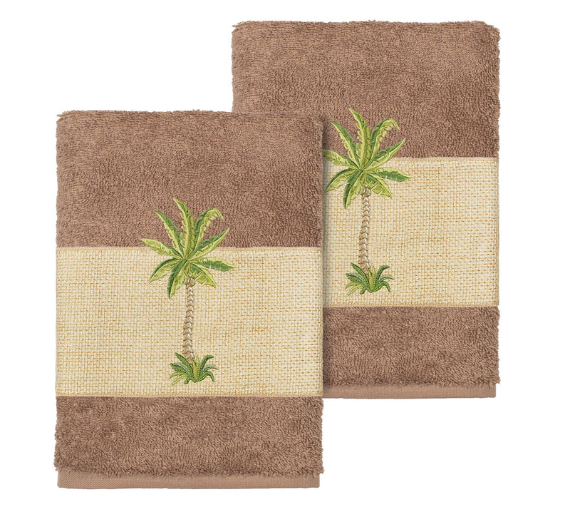 Linum Home Textiles Colton 2PC Embellished Washcloth Set — View 7
