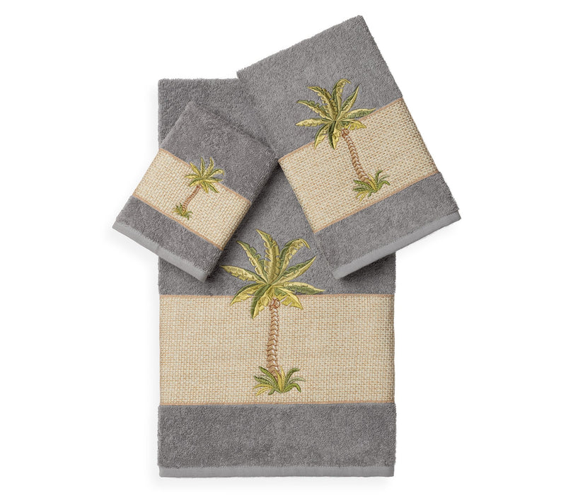 Linum Home Textiles Colton 3PC Embellished Towel Set — View 5