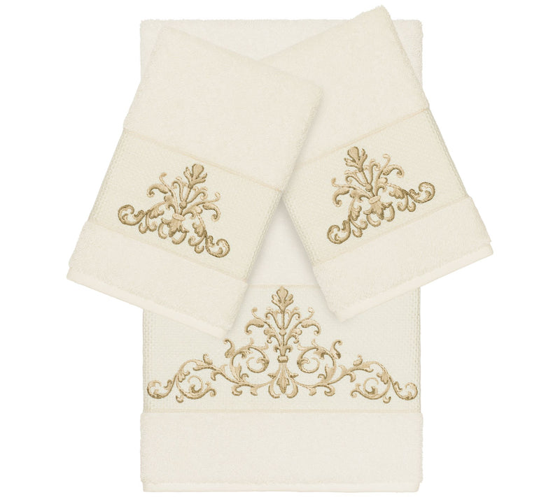 Linum Home Textiles Scarlet Embellished 3 PC Towel Set — Main view