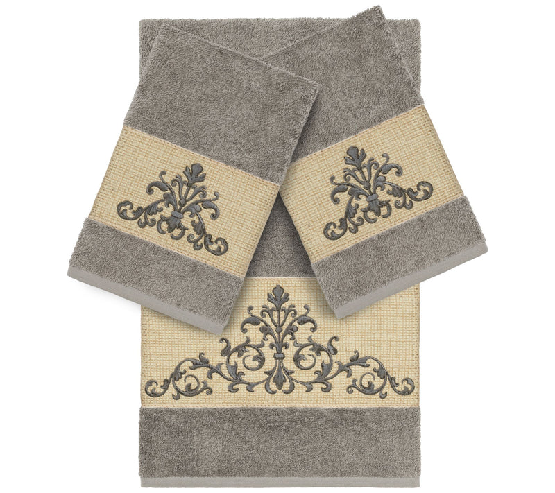 Linum Home Textiles Scarlet Embellished 3 PC Towel Set — View 5