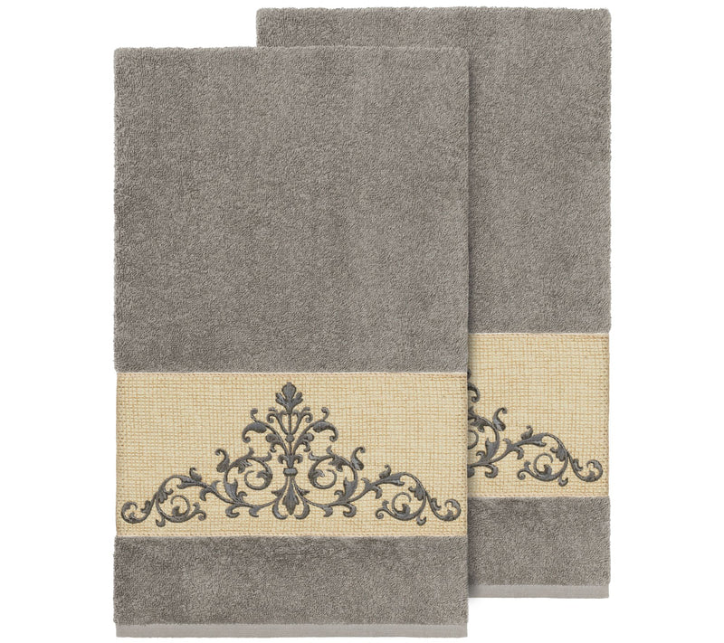 Linum Home Textiles Scarlet 2PC Embellished Bath Towel Set — View 5