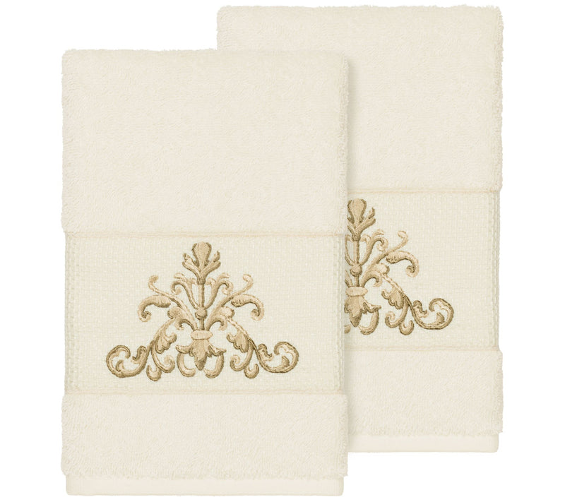 Linum Home Textiles Scarlet 2PC Embellished Hand Towel Set — View 3