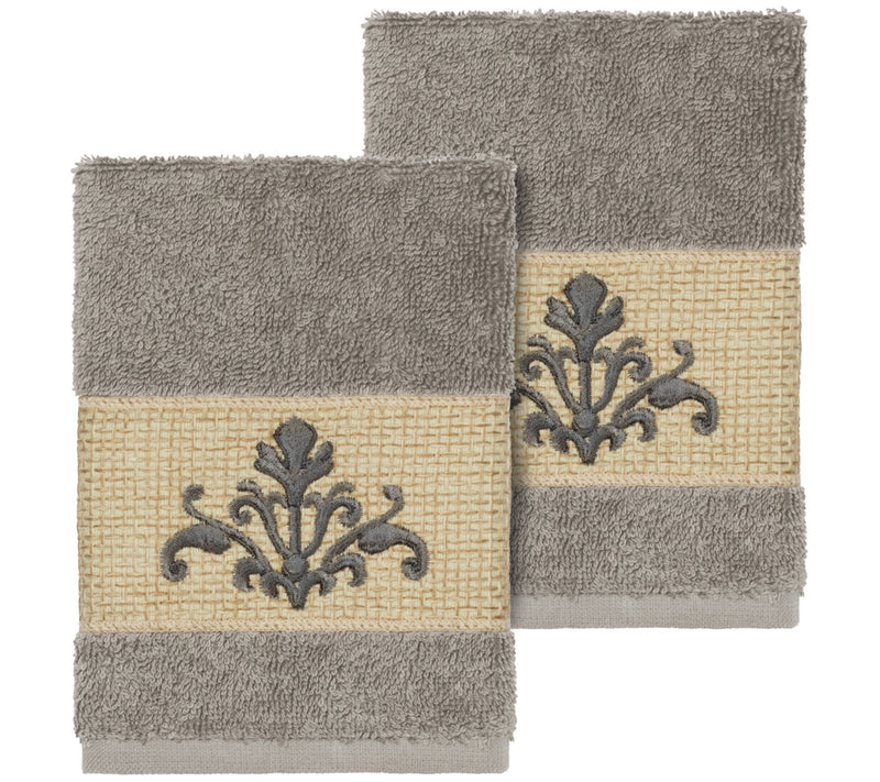 Linum Home Textiles Scarlet 2PC Embellished Washcloth Set — View 5