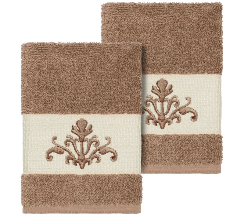 Linum Home Textiles Scarlet 2PC Embellished Washcloth Set — View 7