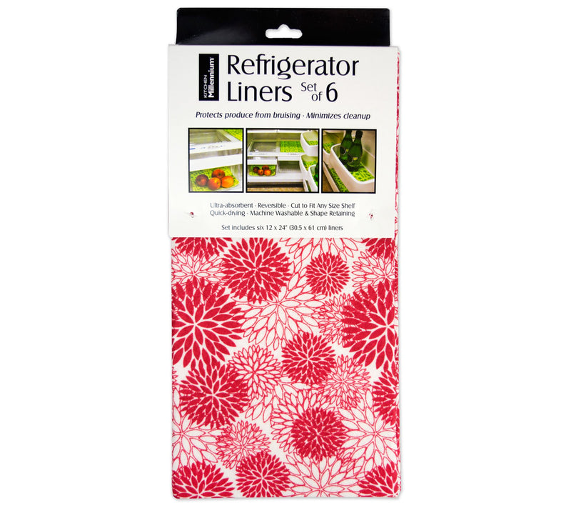Design Imports Set of 6 Reversible Fridge Liners - Dahlia — View 7